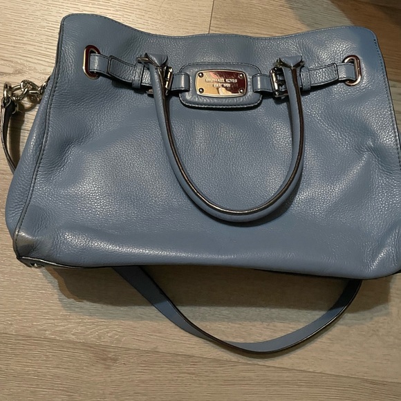 Michael Kors Blue Leather Large Hamilton Bag - Picture 1 of 3